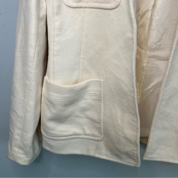 Anne Klein Women's Wool Angora Open Front Blazer Ivory Petite Size 2 Fall Casual - Picture 3 of 13